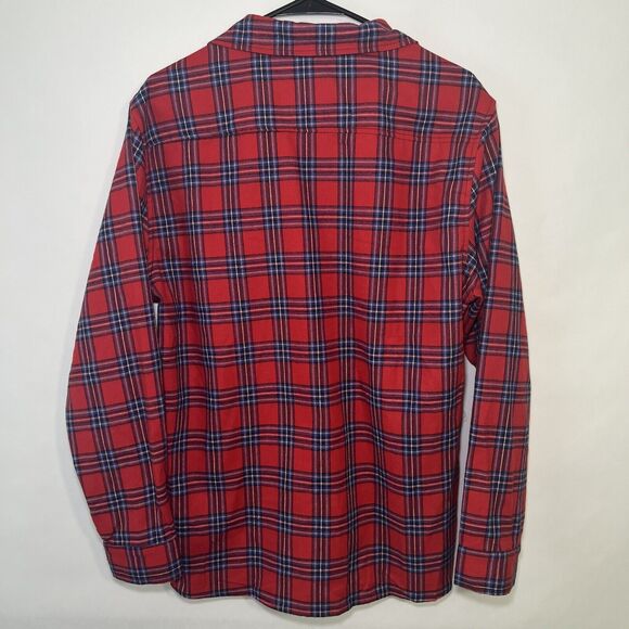 Angry Orchard Hard Cider Button Up Flannel Shirt Mens Size L Large Plaid Red - Picture 7 of 8
